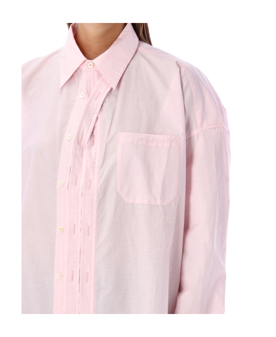 Y/project Long-sleeved Lapel Shirt In Pink