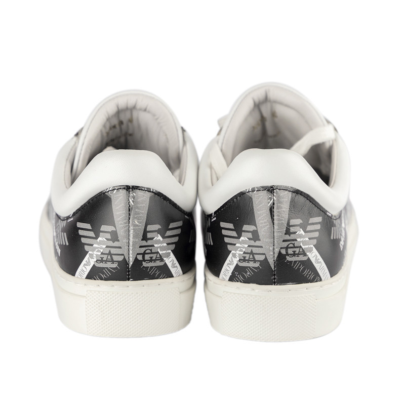 Emporio Armani Logo Strapped Casual Sneakers In White