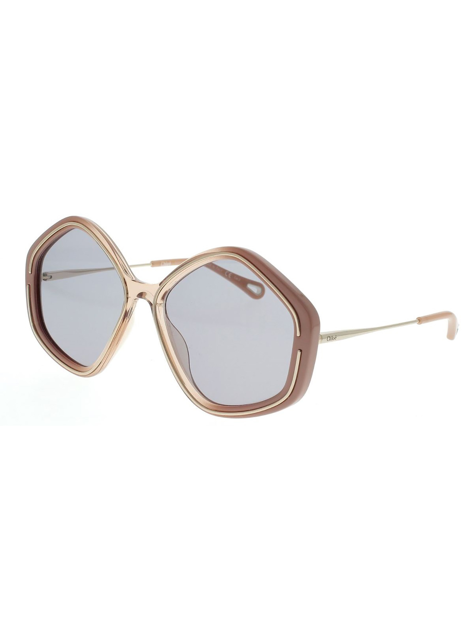Chloé Kheene Oversize Frame Sunglasses In White