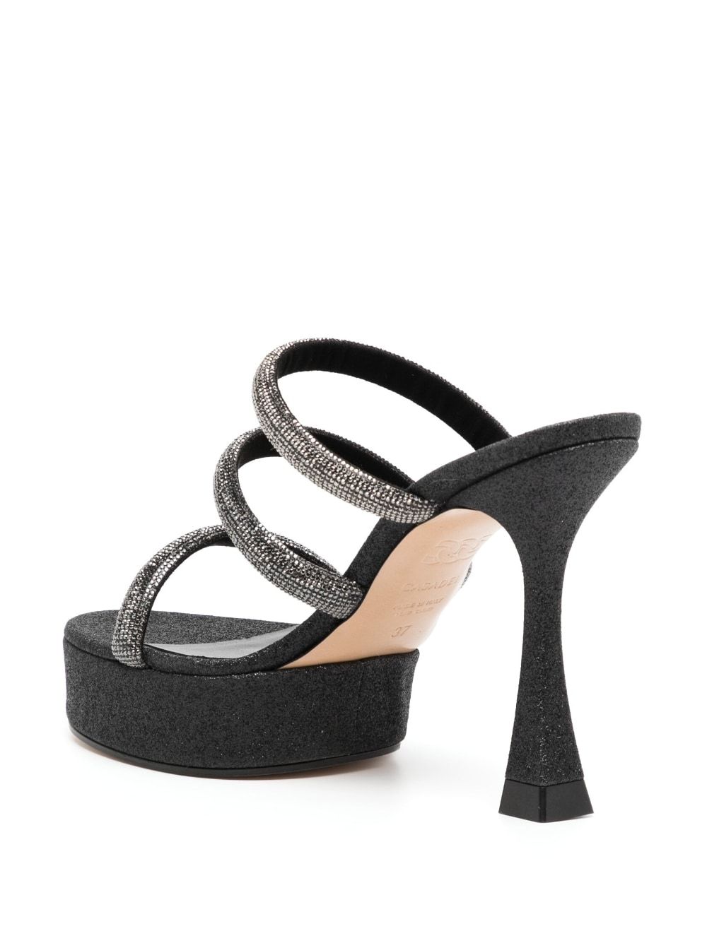 Casadei Rhinestone-strap Heeled Mule Sandals In Black