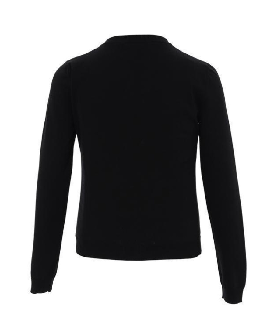Moschino Knitted Design Cardigan In Black