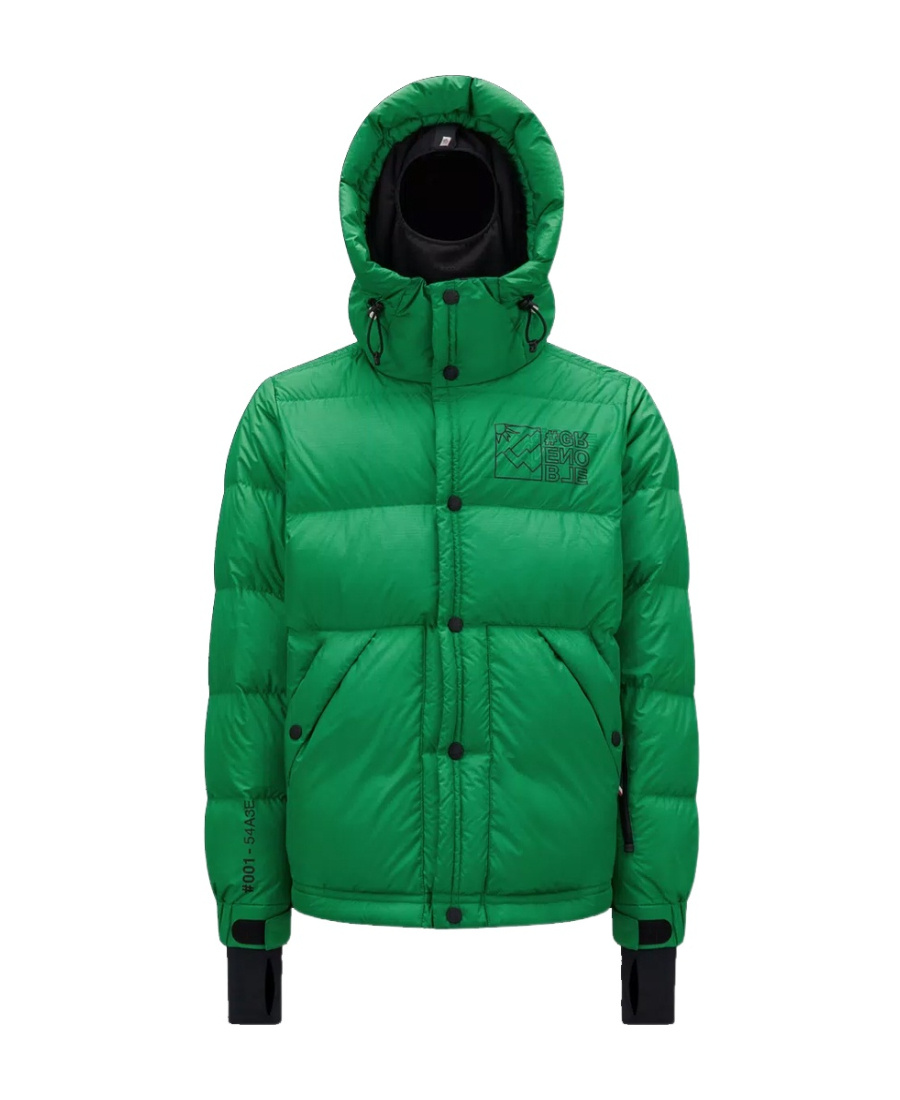 Moncler Logo-patch Ripstop Down Jacket In Green