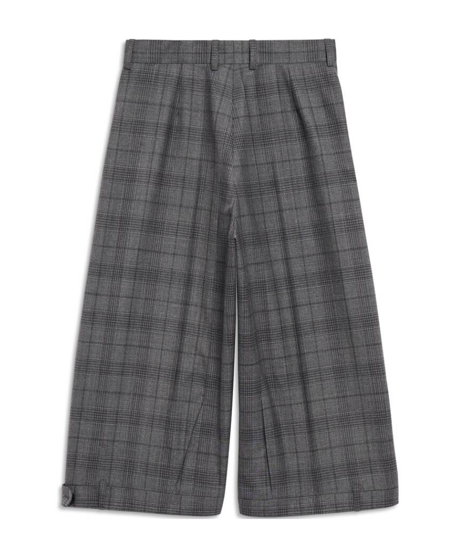 Balenciaga Check-pattern Wool Shorts In Gray