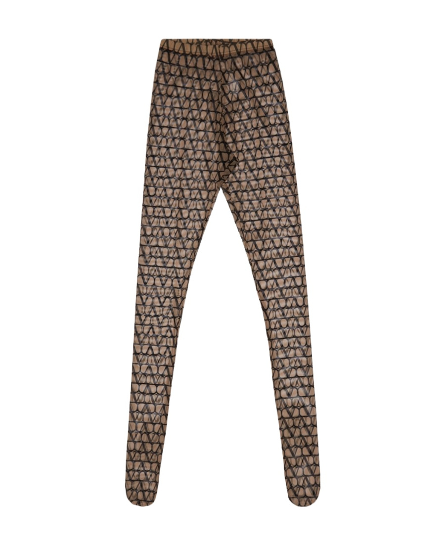 Valentino Toile Iconographe Tights In Brown