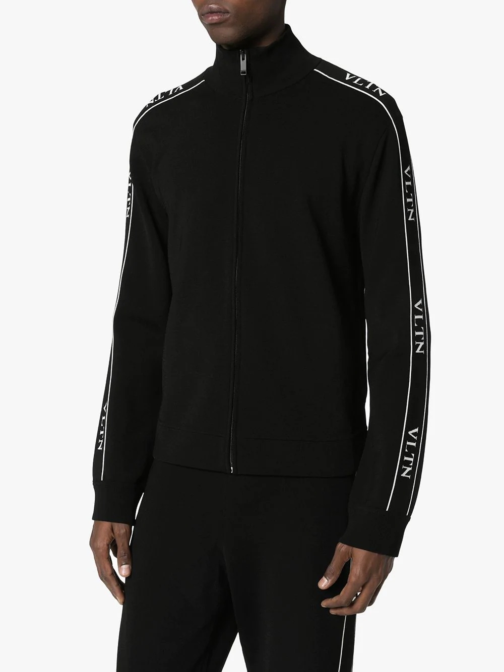 Valentino Zip-up Sweatshirt In Black