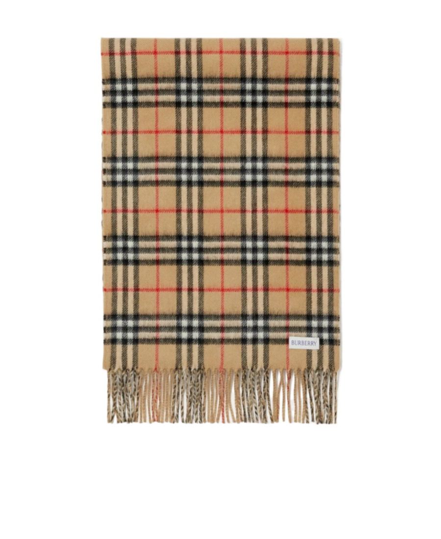 Burberry Reversible Check Cashmere Scarf In Nude