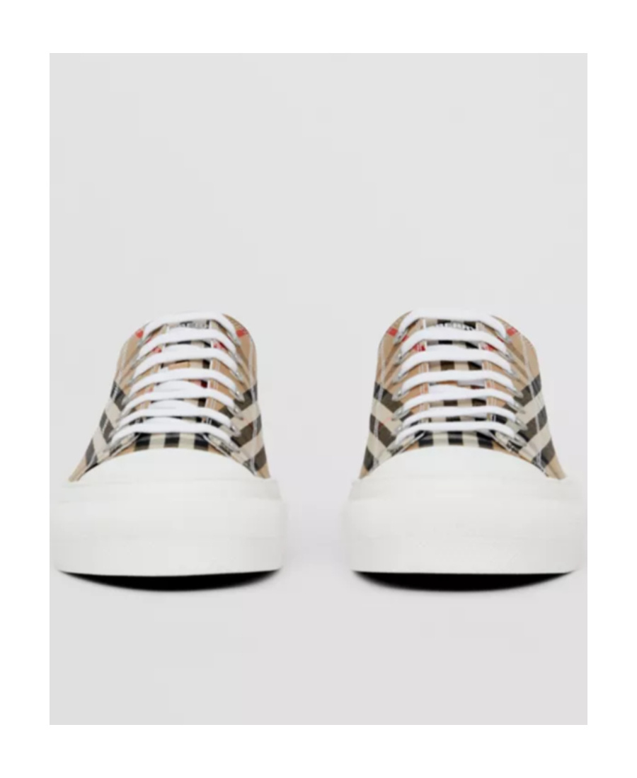 Burberry Women Vintage Check Cotton Sneakers In Brown