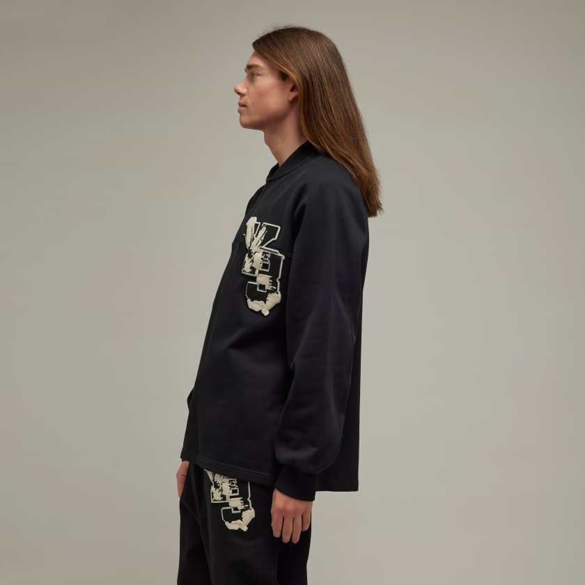Y-3 Logo-patch Organic-cotton Sweatshirt In Black