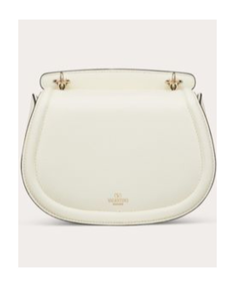 Valentino Vsling Shoulder Bag In Grainy Calfskin In White