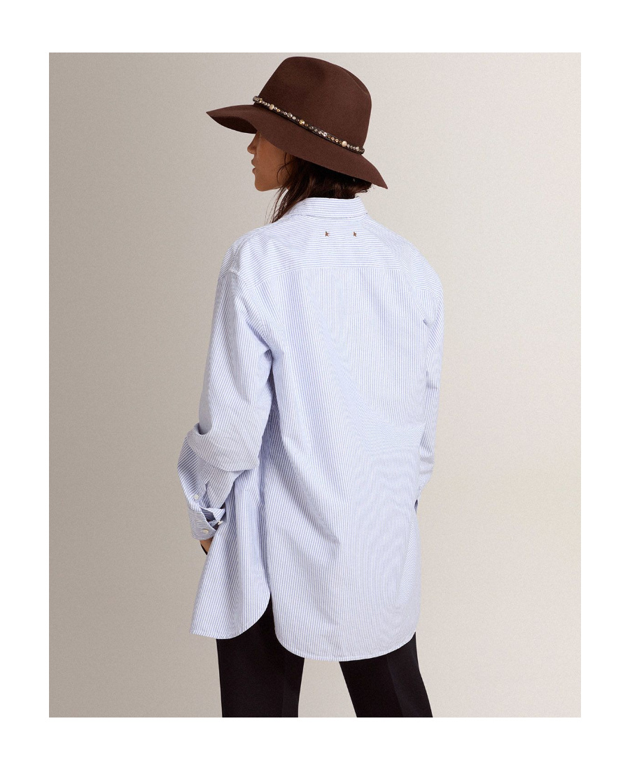 Golden Goose Oxford Striped Shirt In White