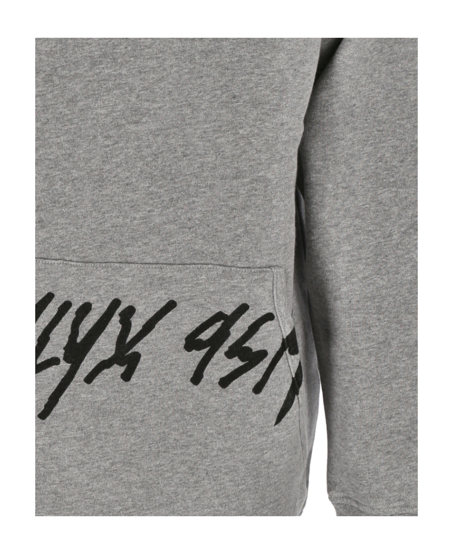 Alyx Script-print Hoodie In Gray