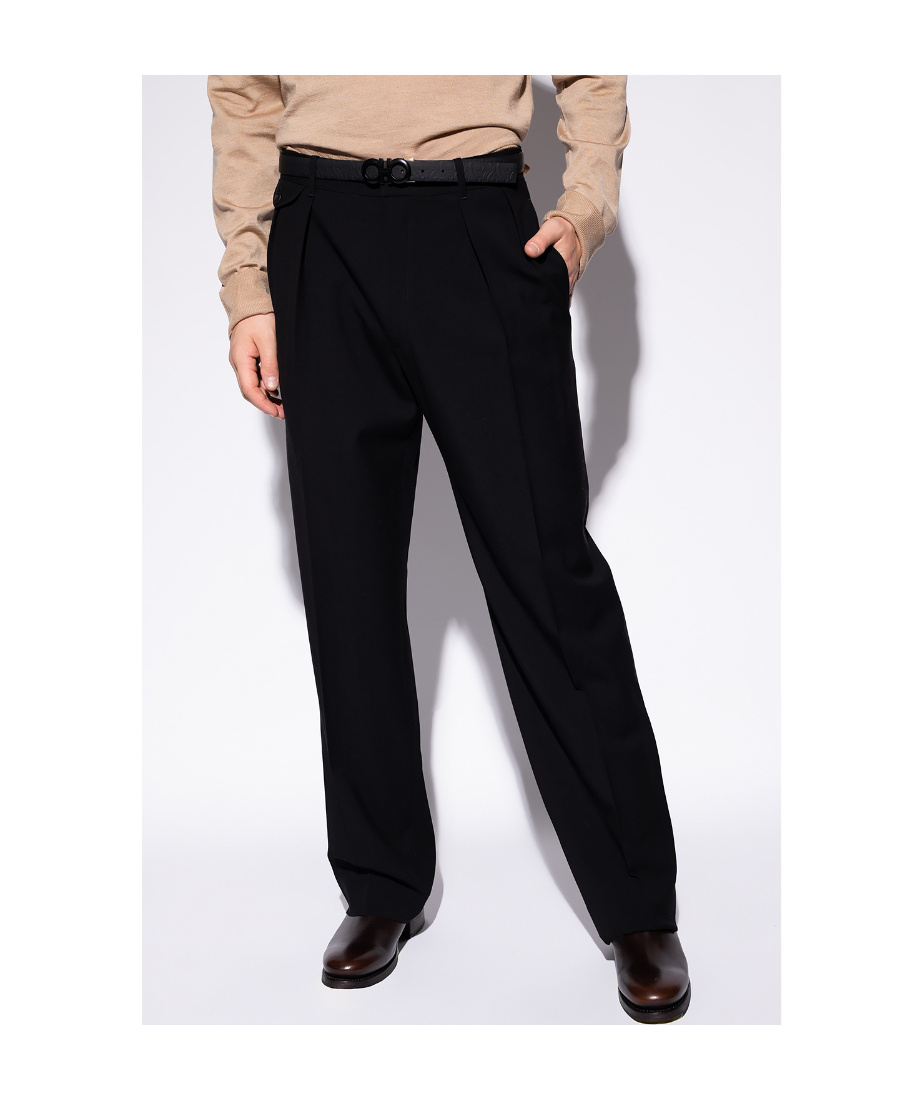 The Row Alistaire Straight-leg Wool-blend Twill Trousers In Black