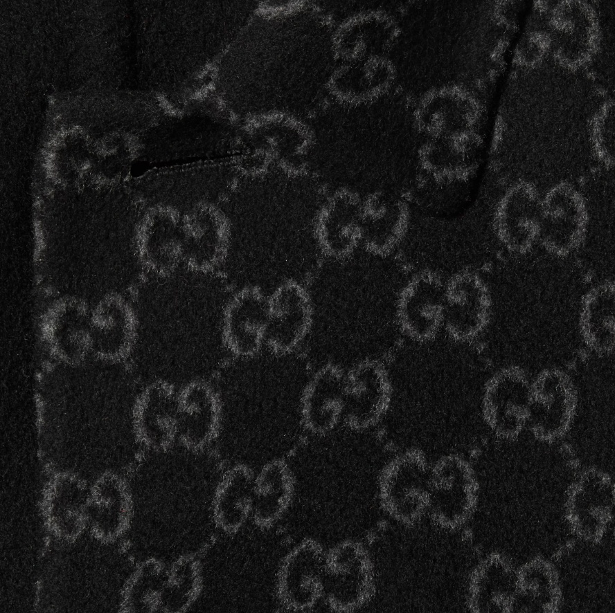 Gucci Reversible Wool And Silk Coat In Black