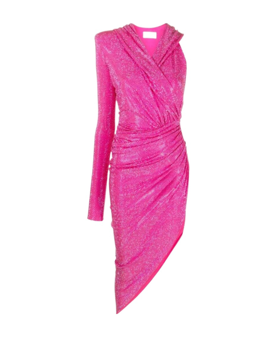 Alexandre Vauthier Rhinestone-embellished Hooded Dress In Pink