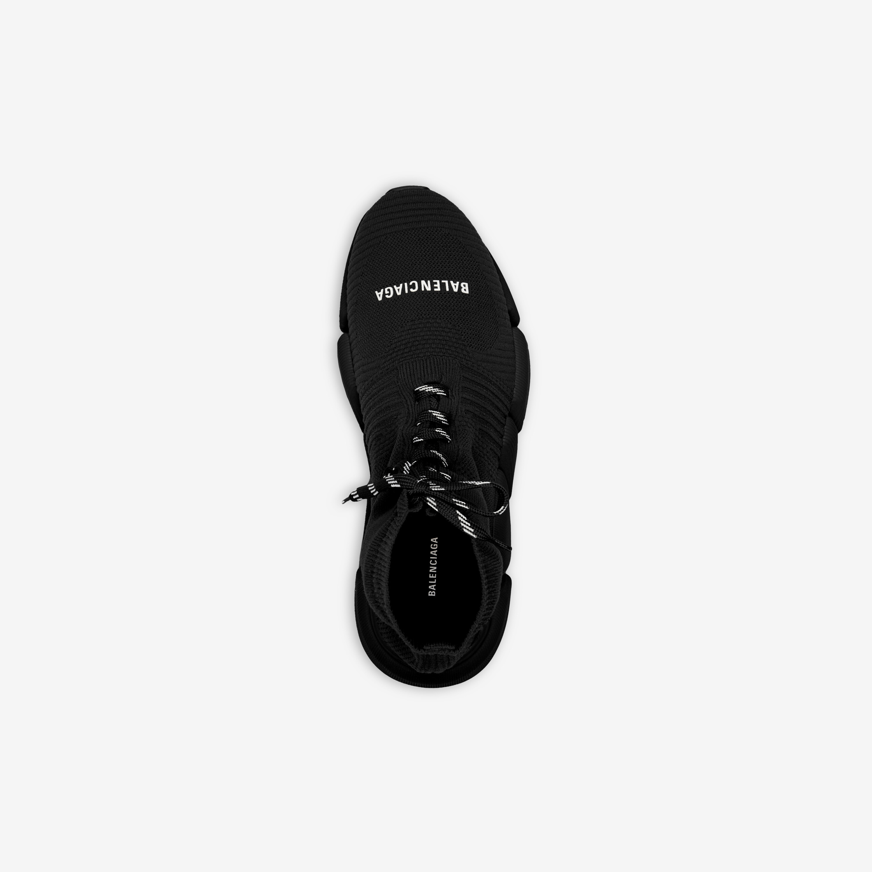 Balenciaga Speed 2.0 Lace-up Recycled-knit Trainers In Black