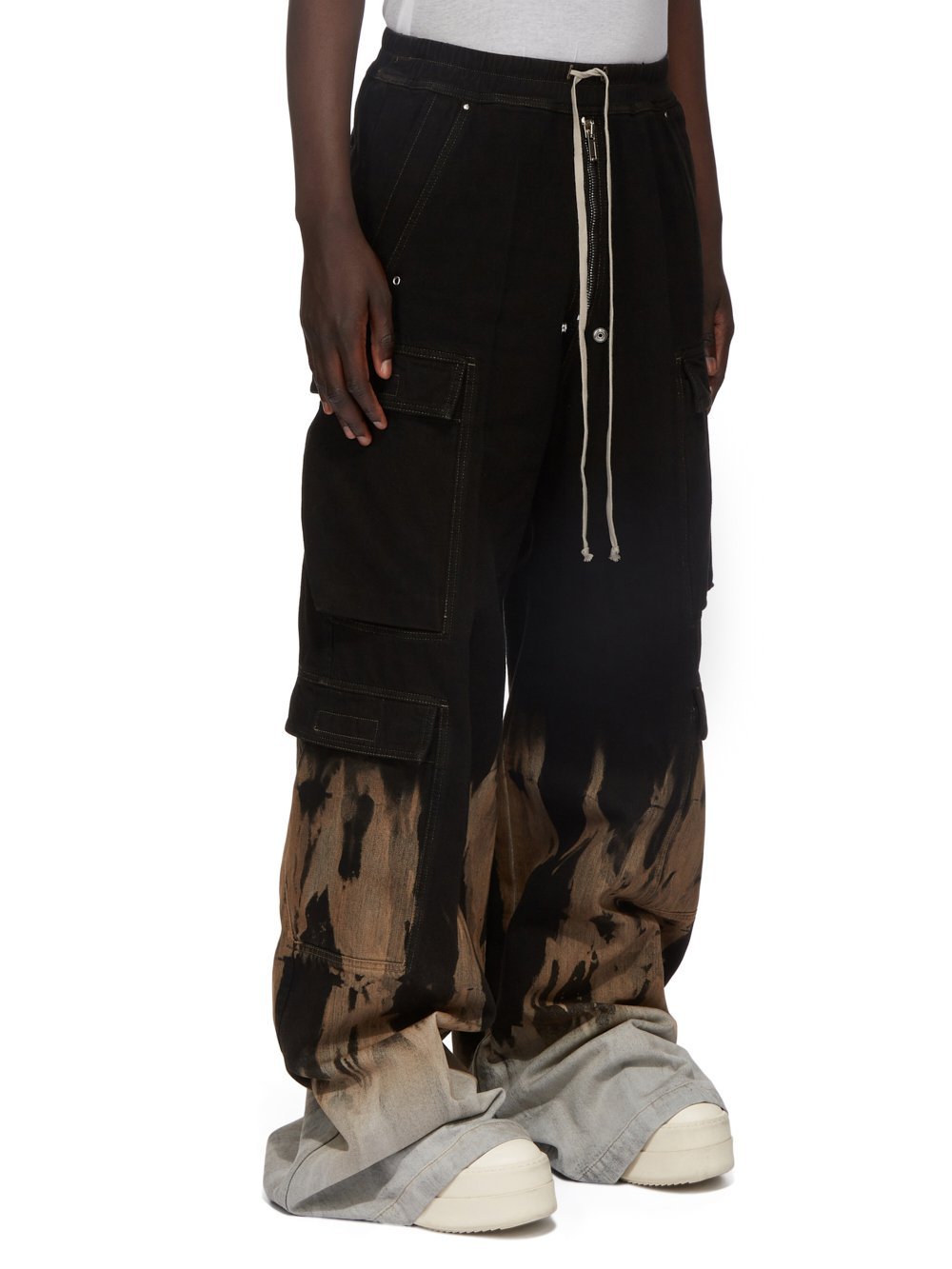 Rick Owens Drkshdw Black Porterville Double Jumbo Belas Cargo Pants In Black