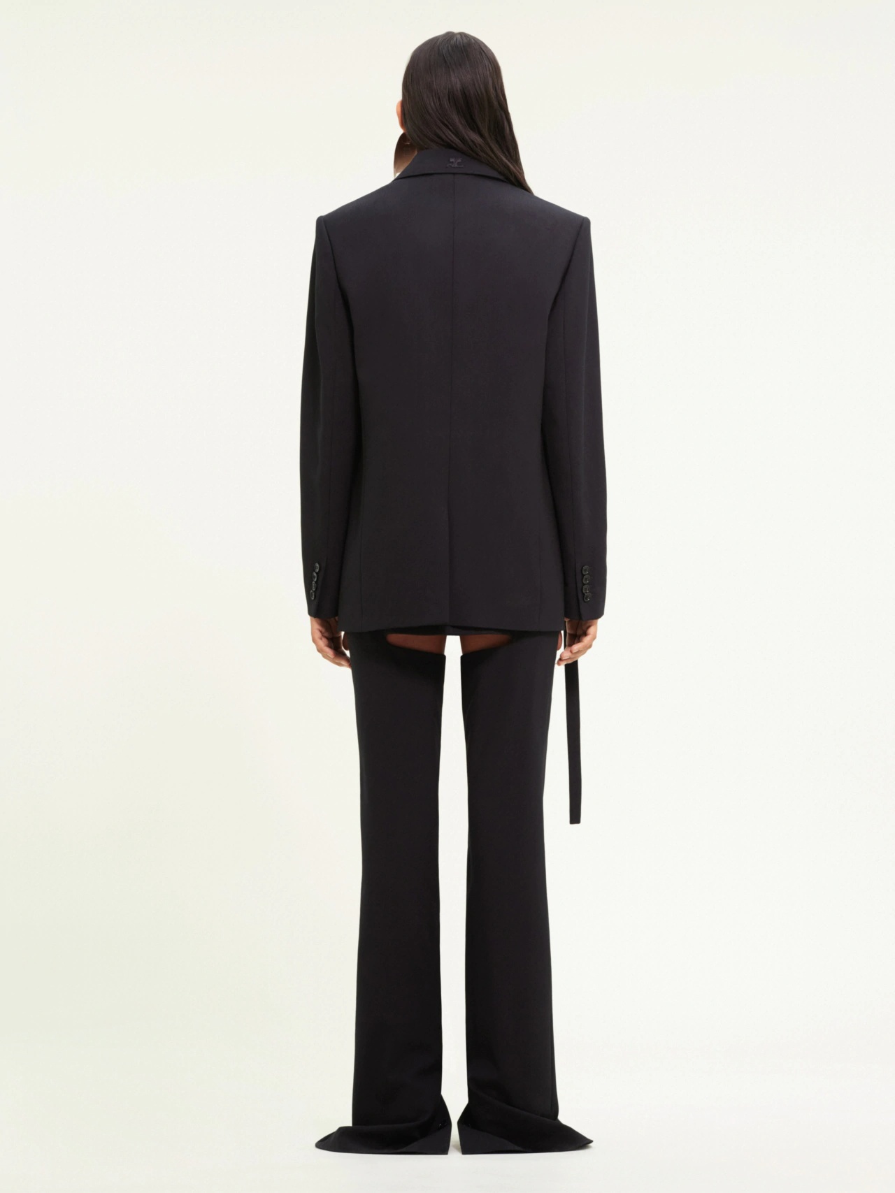 Courrèges Strap Single-breasted Blazer In Black