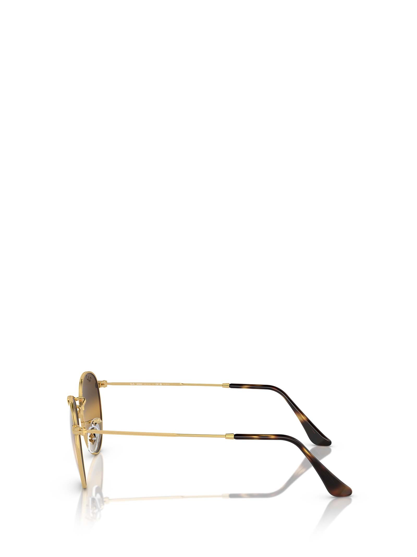 Ray Ban Round Metal Chromance Sunglasses Gold Frame Brown Lenses Polarized 50-21 In Gold