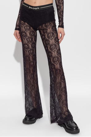 Palm Angels Elastic Waist Casual Pants In Black
