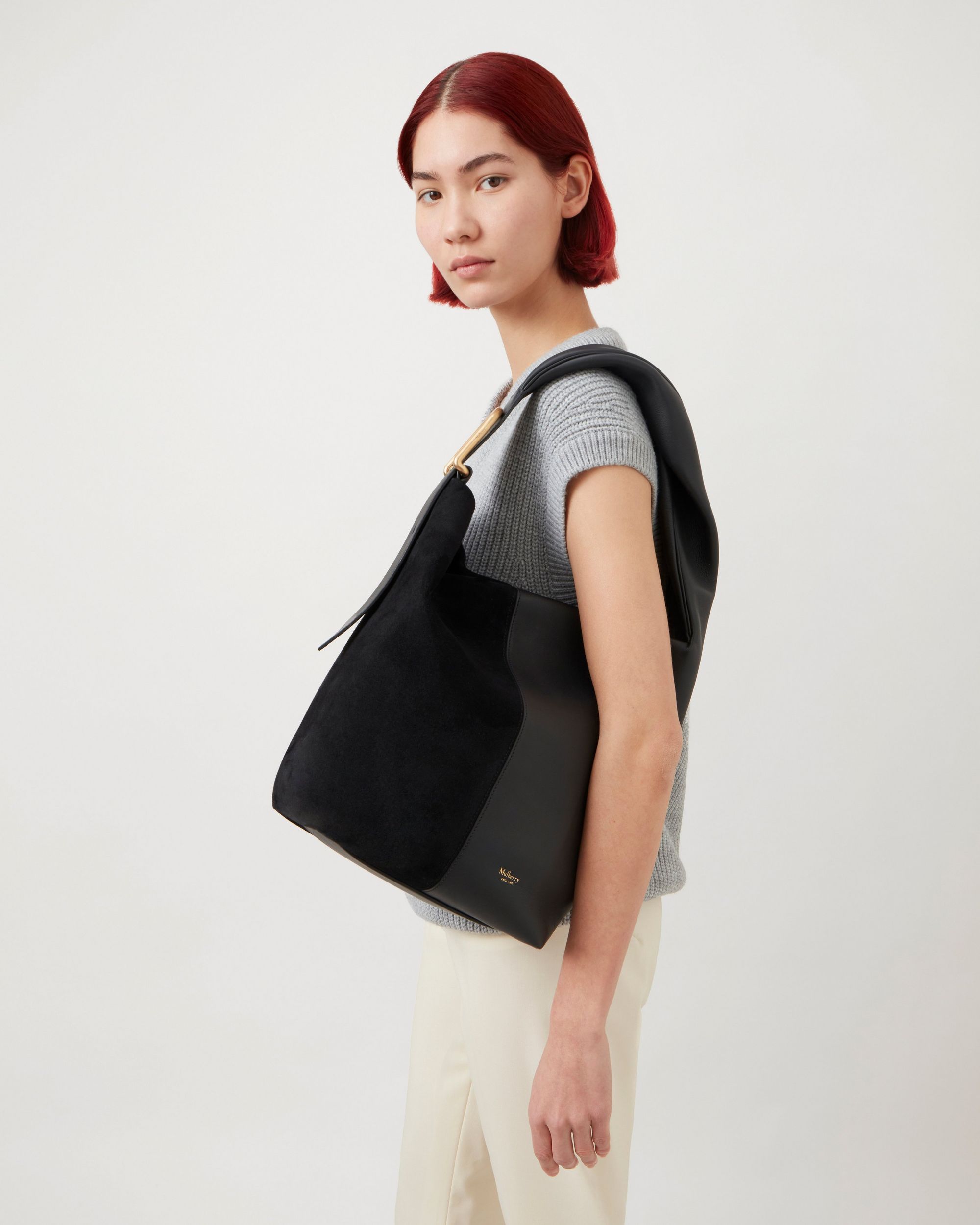 Mulberry Retwist Hobo Tote Bag In Black