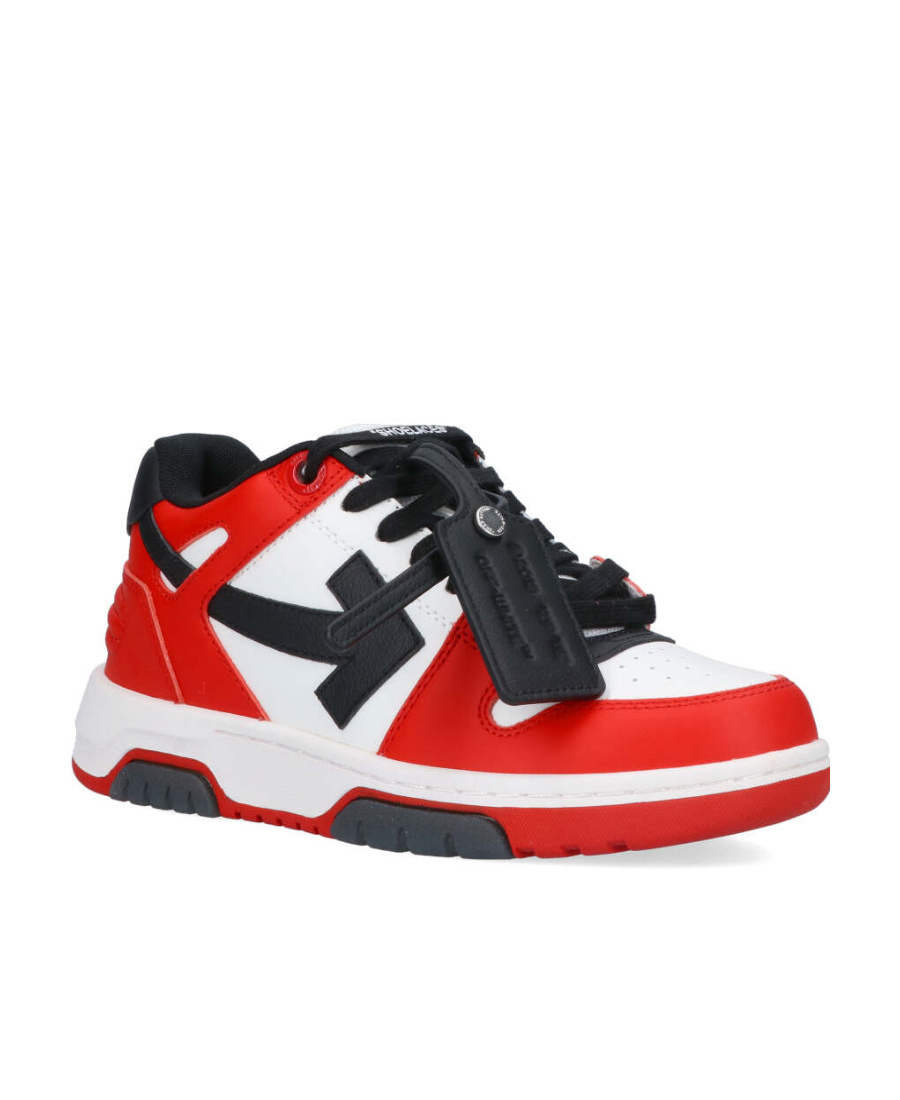 Off-white Round-headed Flat-soled Casual Shoes In Red