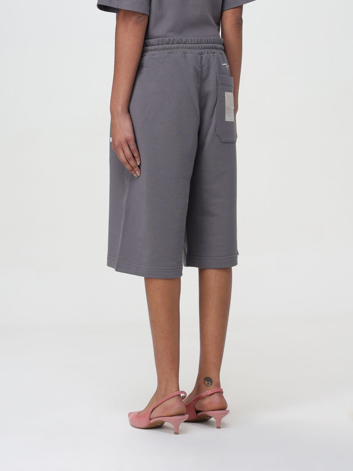 Msgm Drawstring Track Shorts In Gray