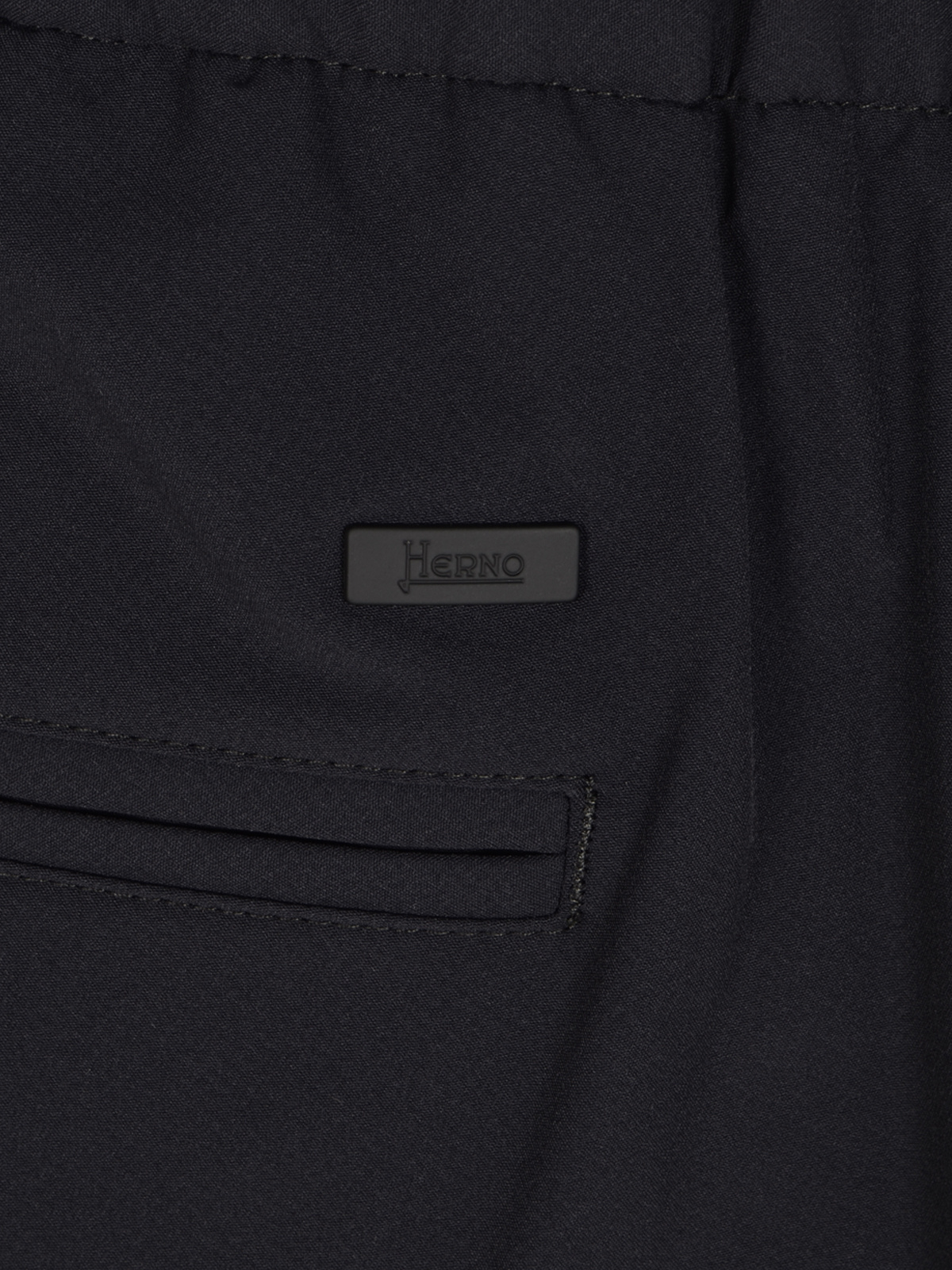 Herno Technical Fabric Pants With Drawstring Waist In Black