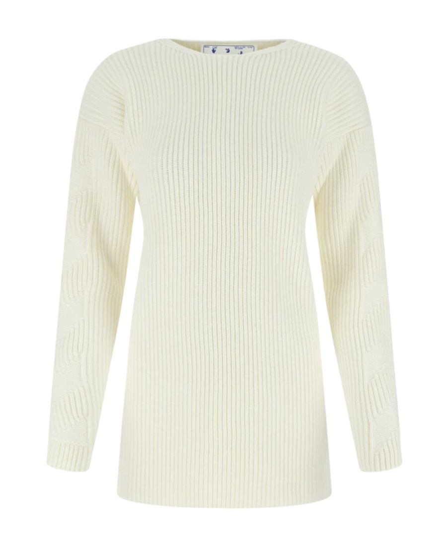 Off-white Off White Women Ivory Virgin Wool Sweater In White