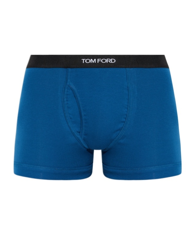 Tom Ford Logo-waistband Boxers In Blue