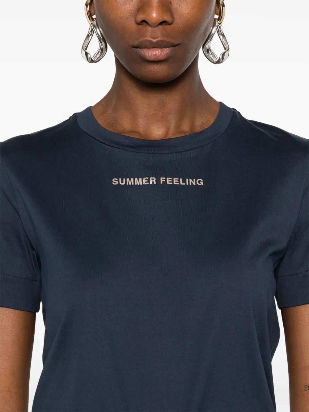 Max Mara Short-sleeved T-shirt In Navy Blue