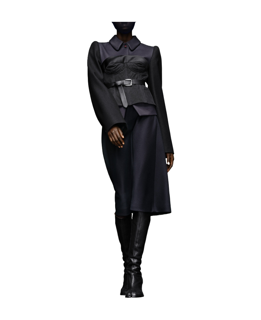 Maison Margiela Mesh-panel Cropped Top In Black