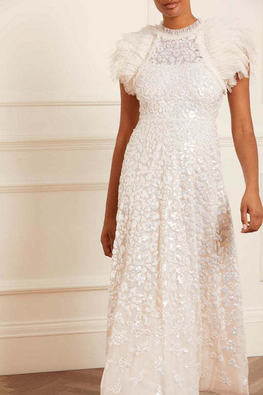 Needle & Thread Sequined Dress Dress In White