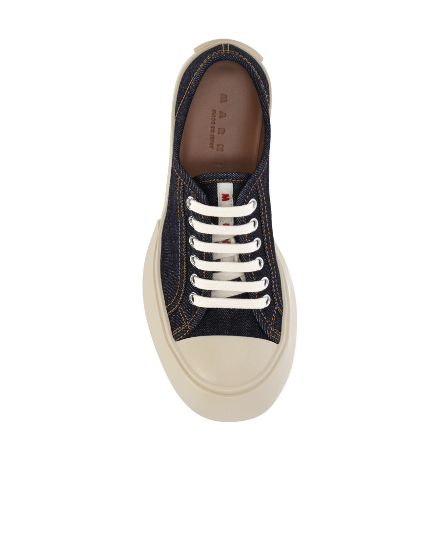 Shop Marni Blue Denim Pablo Lace-up Sneaker