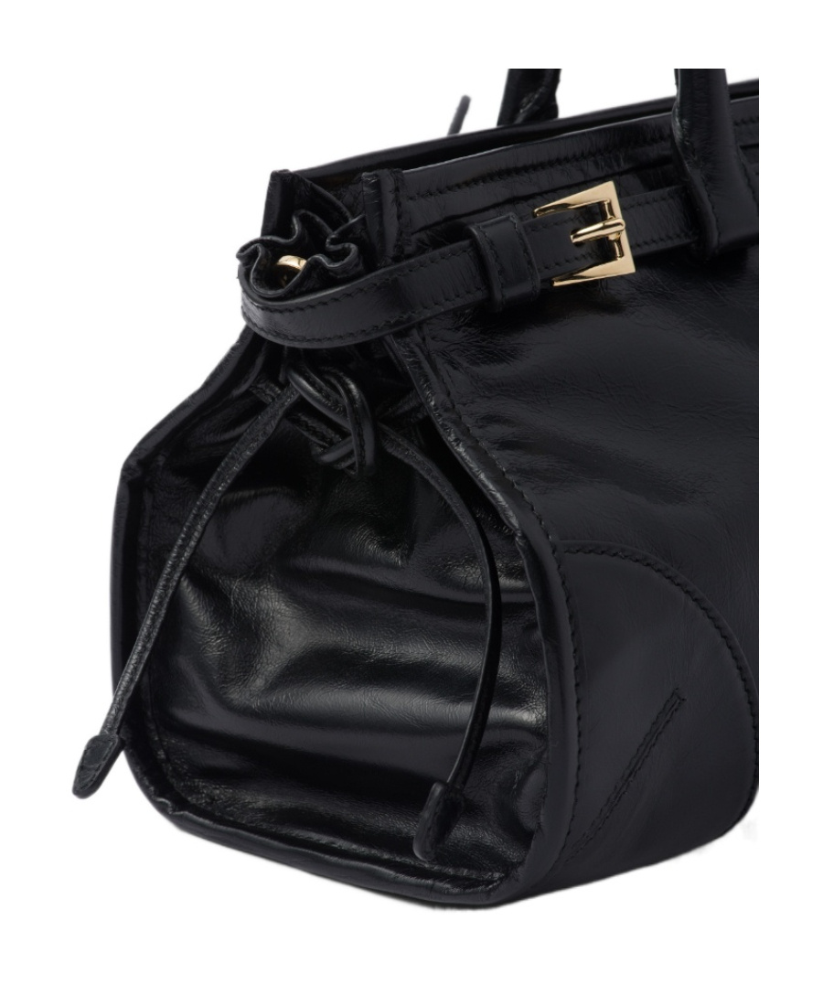Prada Bonnie Medium Naplak Patent Leather Handbag In Black
