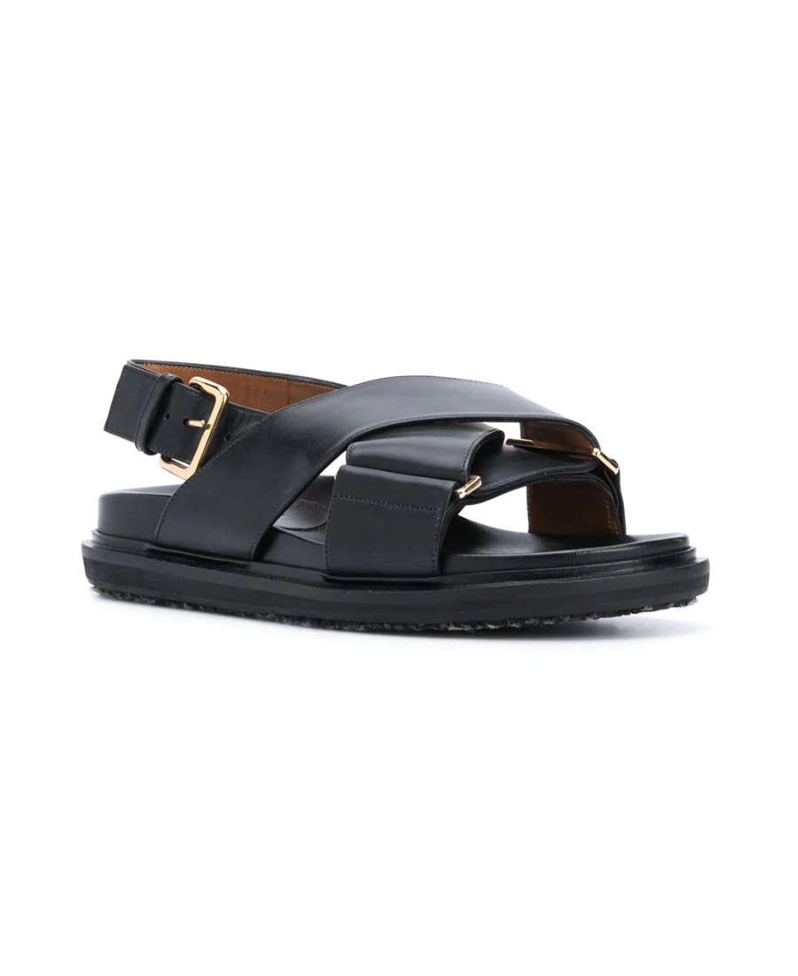 Marni Criss-cross Fussbett Sandals In Black