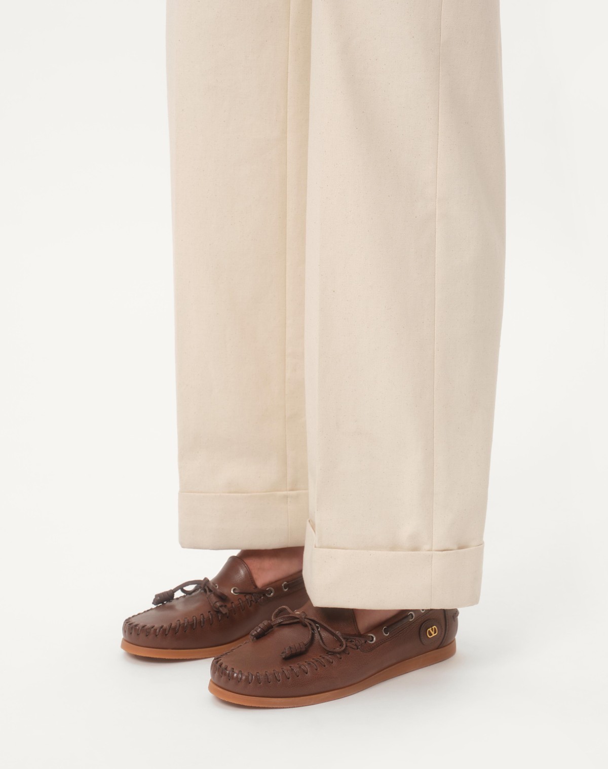 Valentino Garavani Palm Avenue Buffalo Boat Shoe In Brown