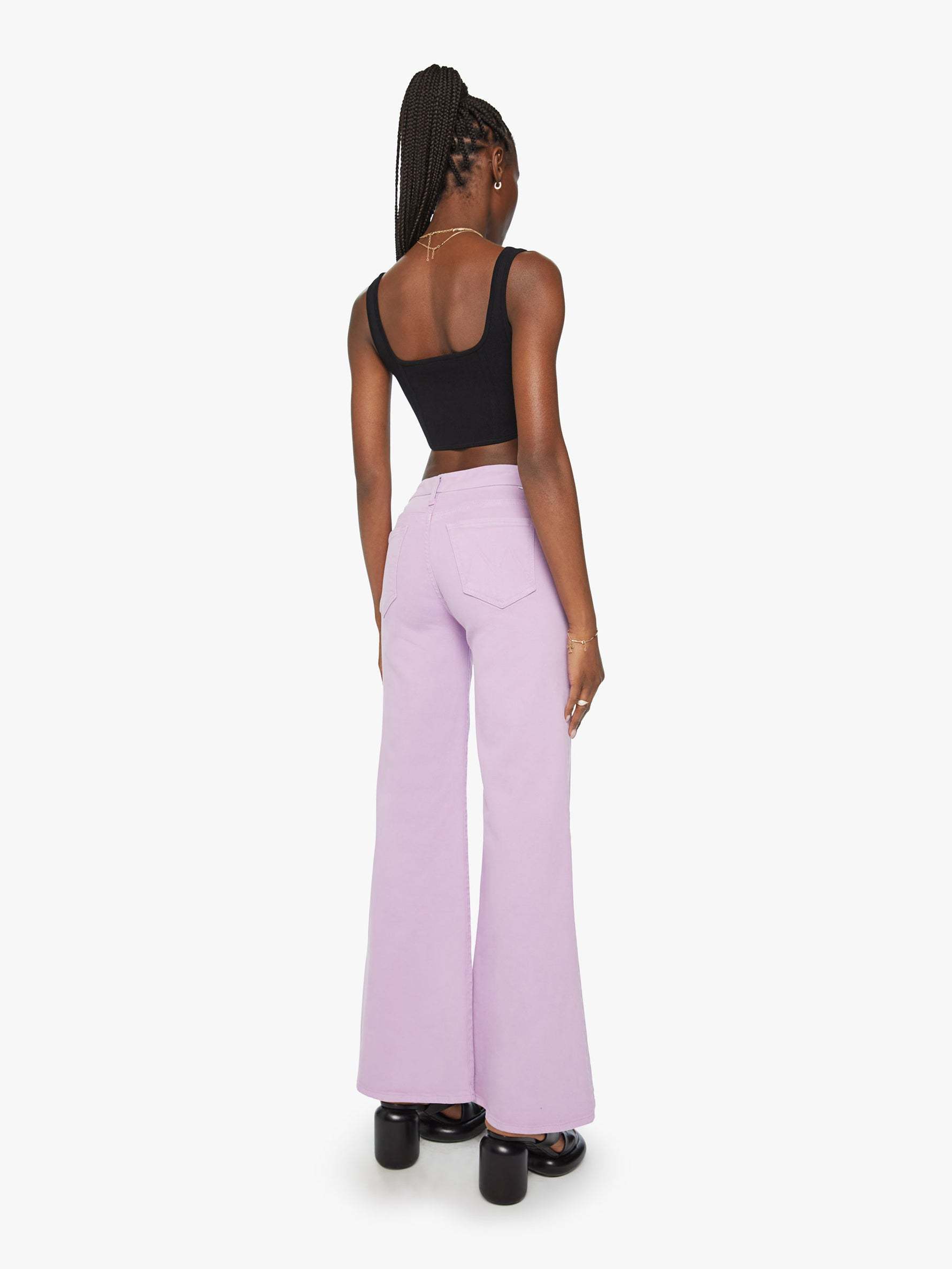 Mother The Roller Sneak Flared Jeans In Purple
