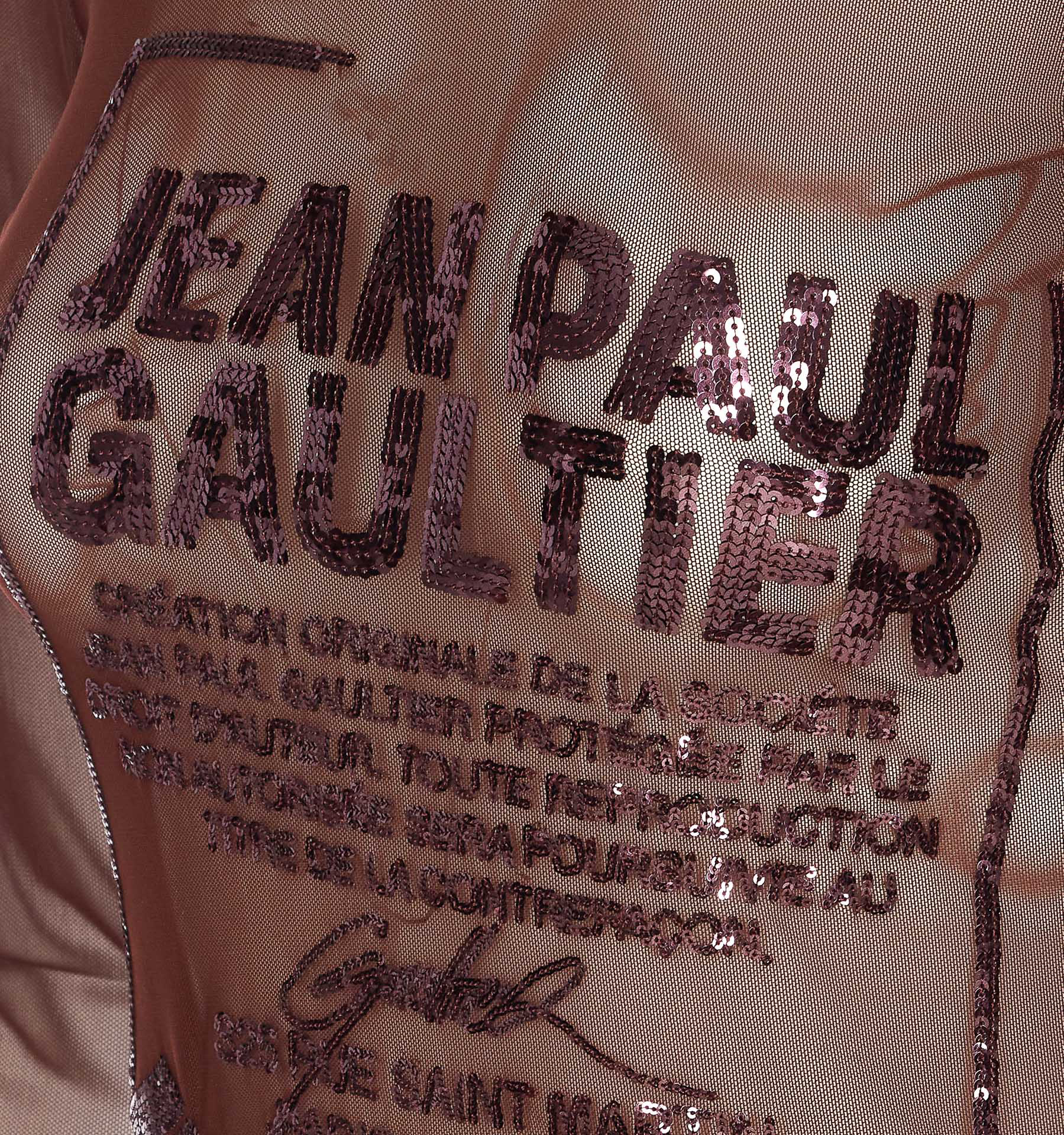 Jean Paul Gaultier Graphic Print Long Sleeve Crewneck Top In Brown