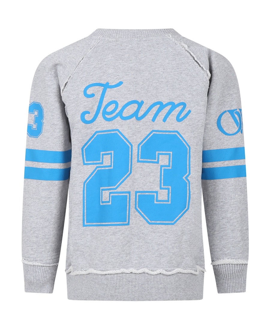 Off-white Team 23-print Cotton Sweatshirt In Gray