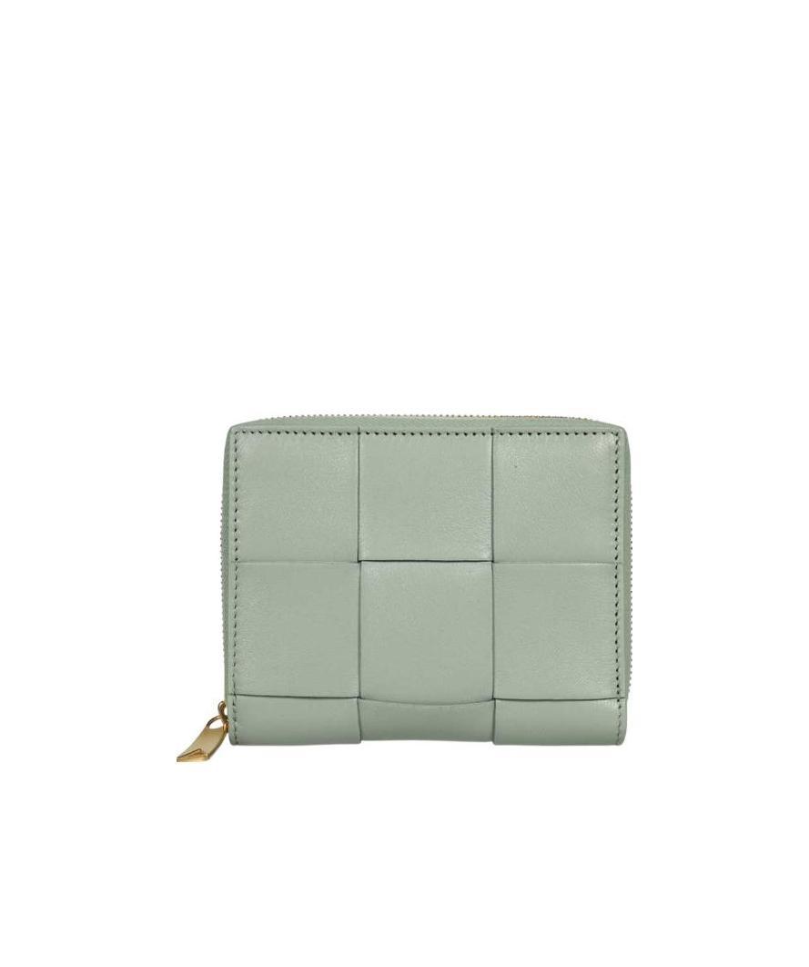 Bottega Veneta Full Zipper Wallet In Green