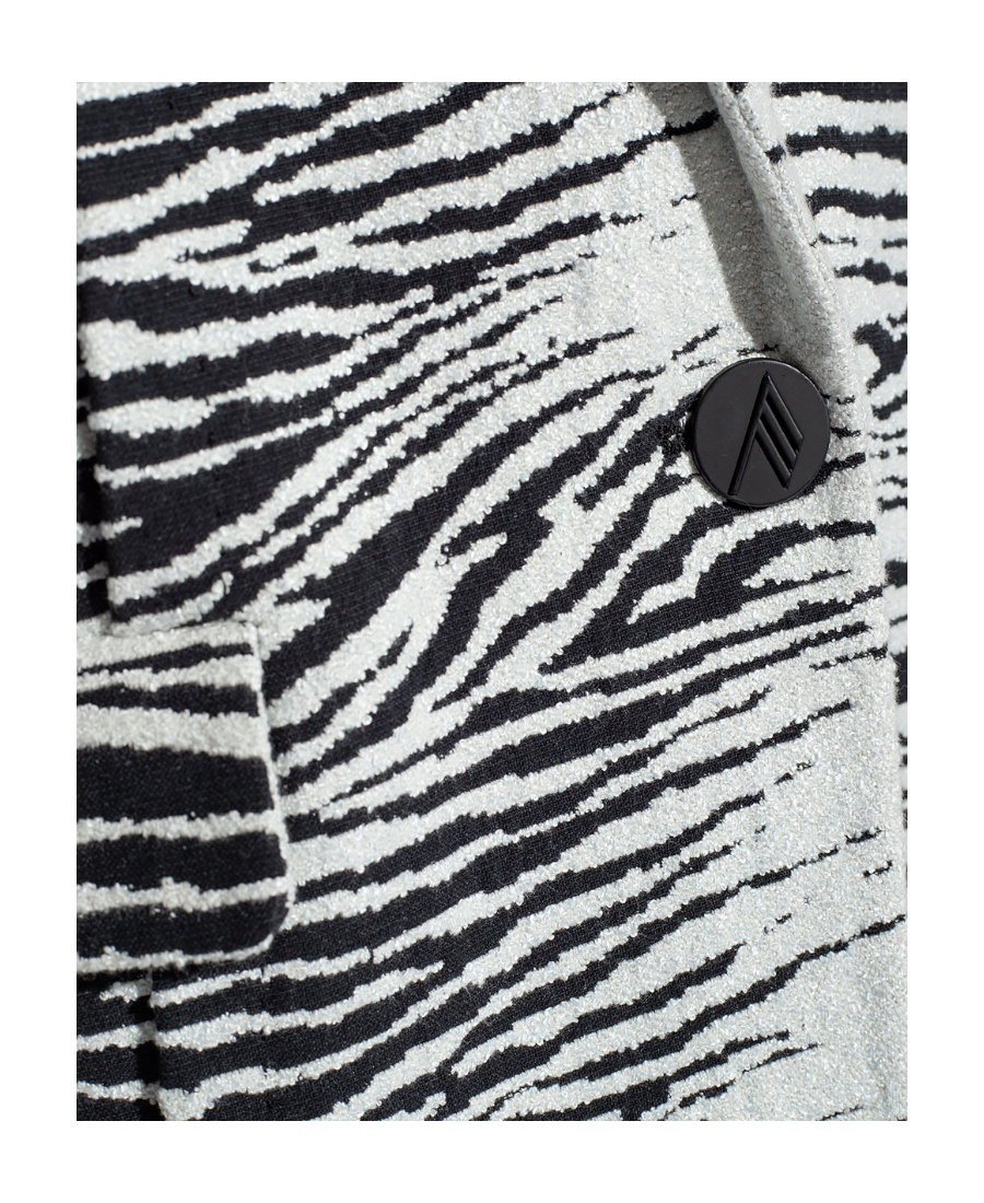 Attico Glen Tiger Jacquard Oversize Single Breasted Blazer In White