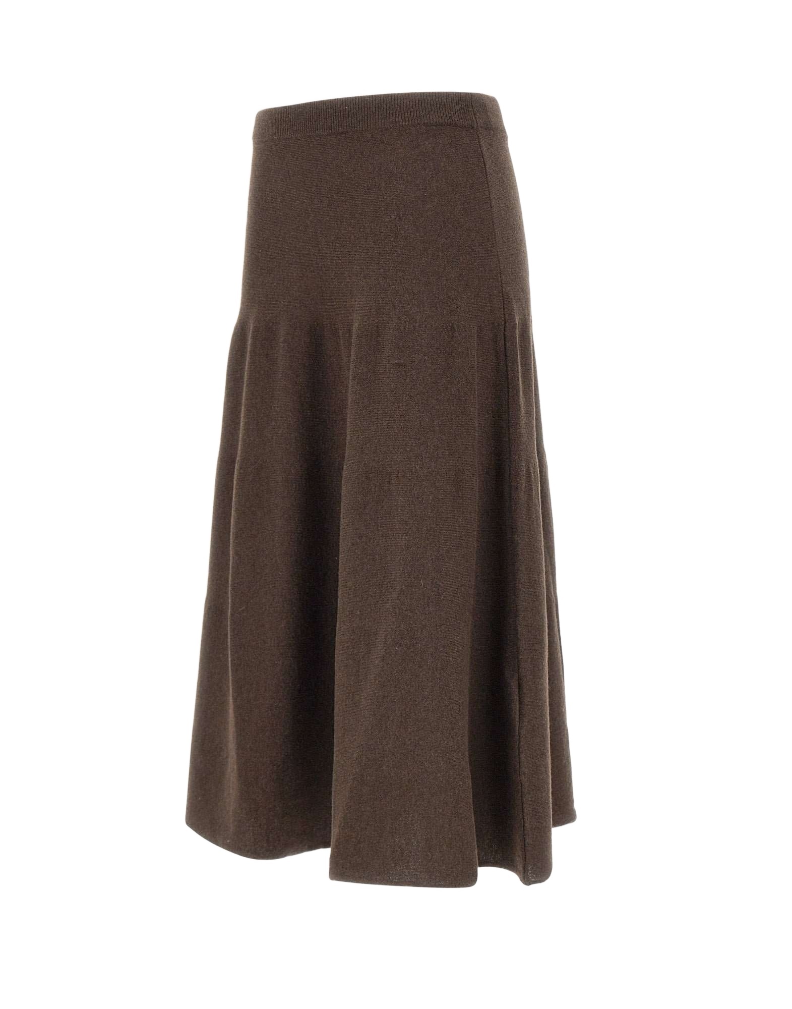 Marella Elastic-waistband Ruffled Skirt In Brown