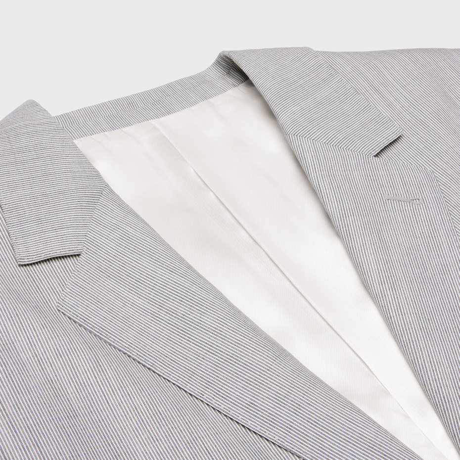 Celine V-neck Suit Jacket In Gray