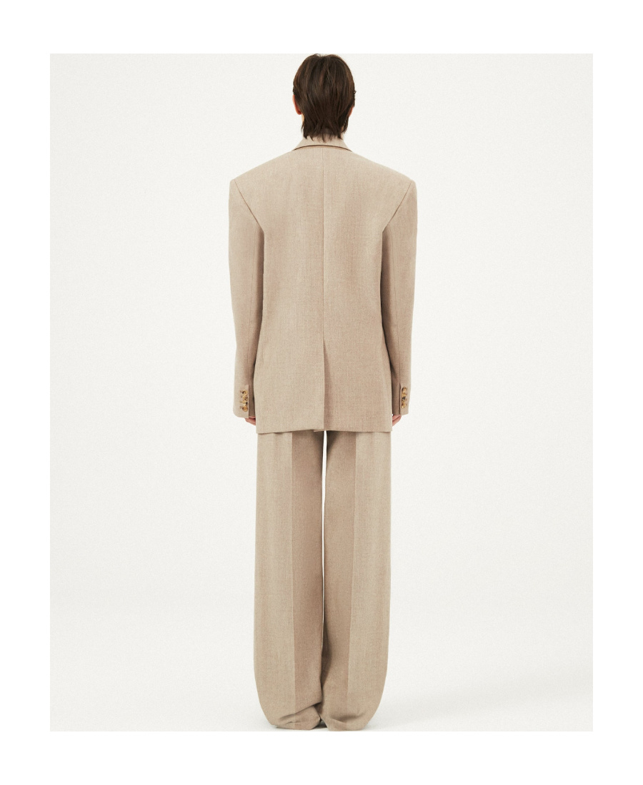 Magda Butrym Taupe Peaked Lapel Blazer In Nude