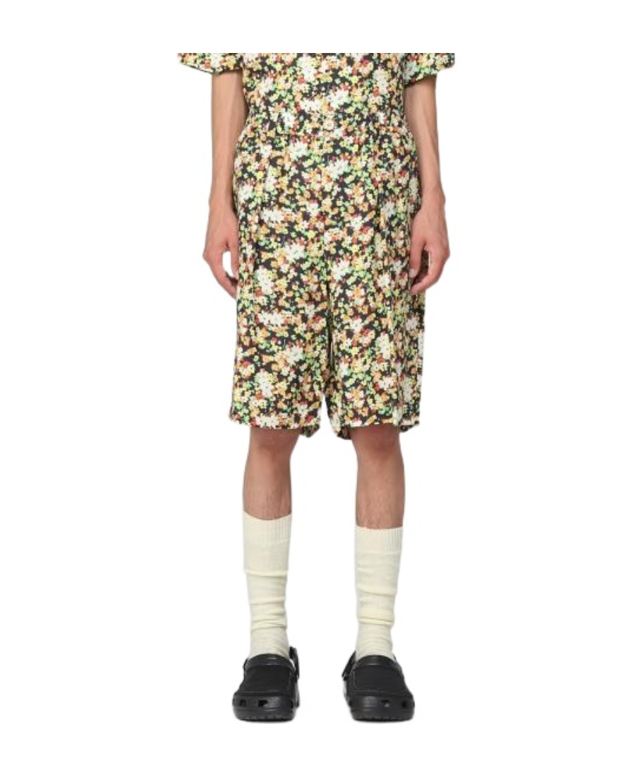 Marni Floral-print Bermuda Shorts In Nude