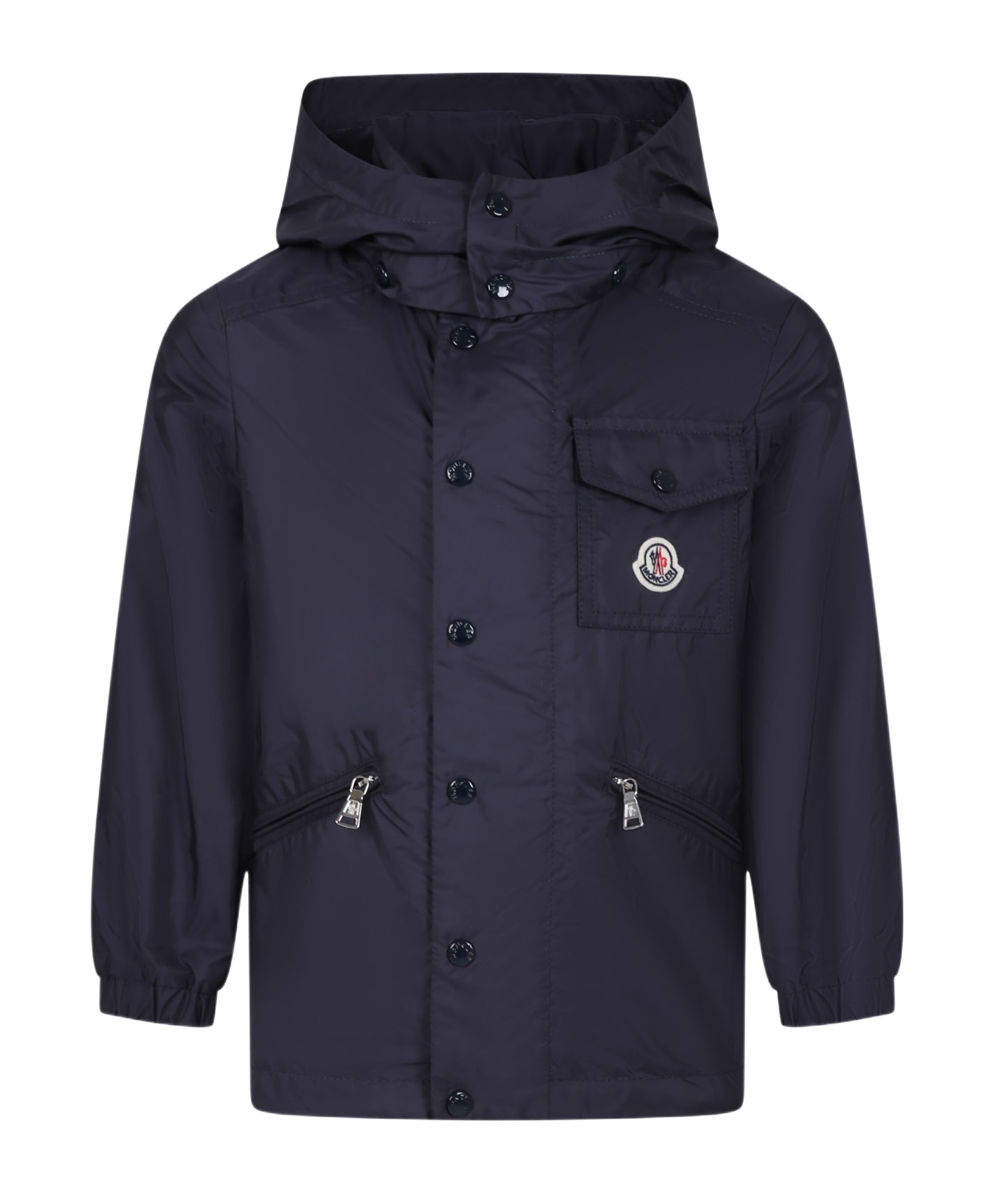 Moncler Hooded Jacket In Blue