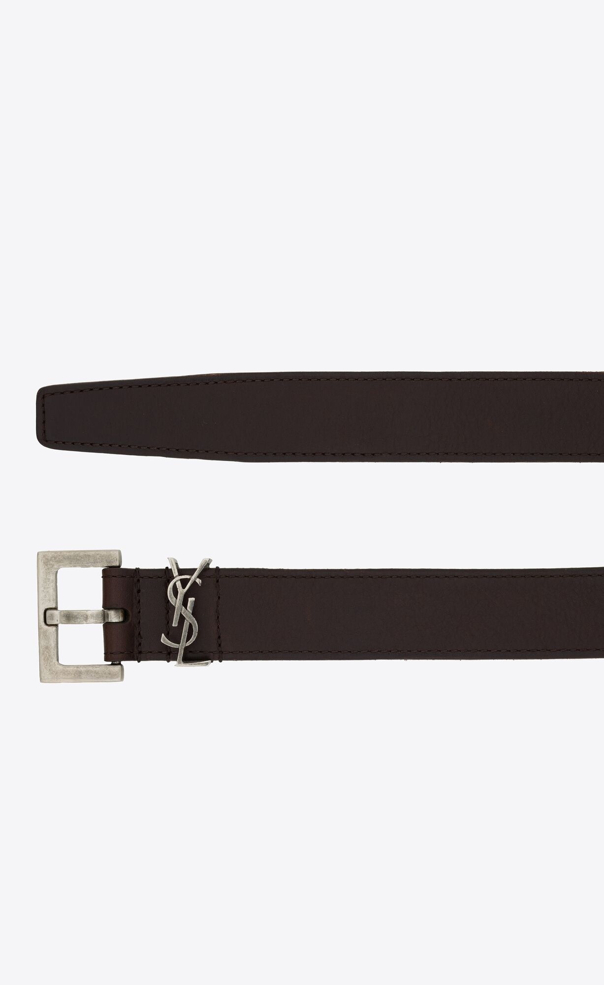 Saint Laurent Cassandre Interwoven Leather Belt In Black