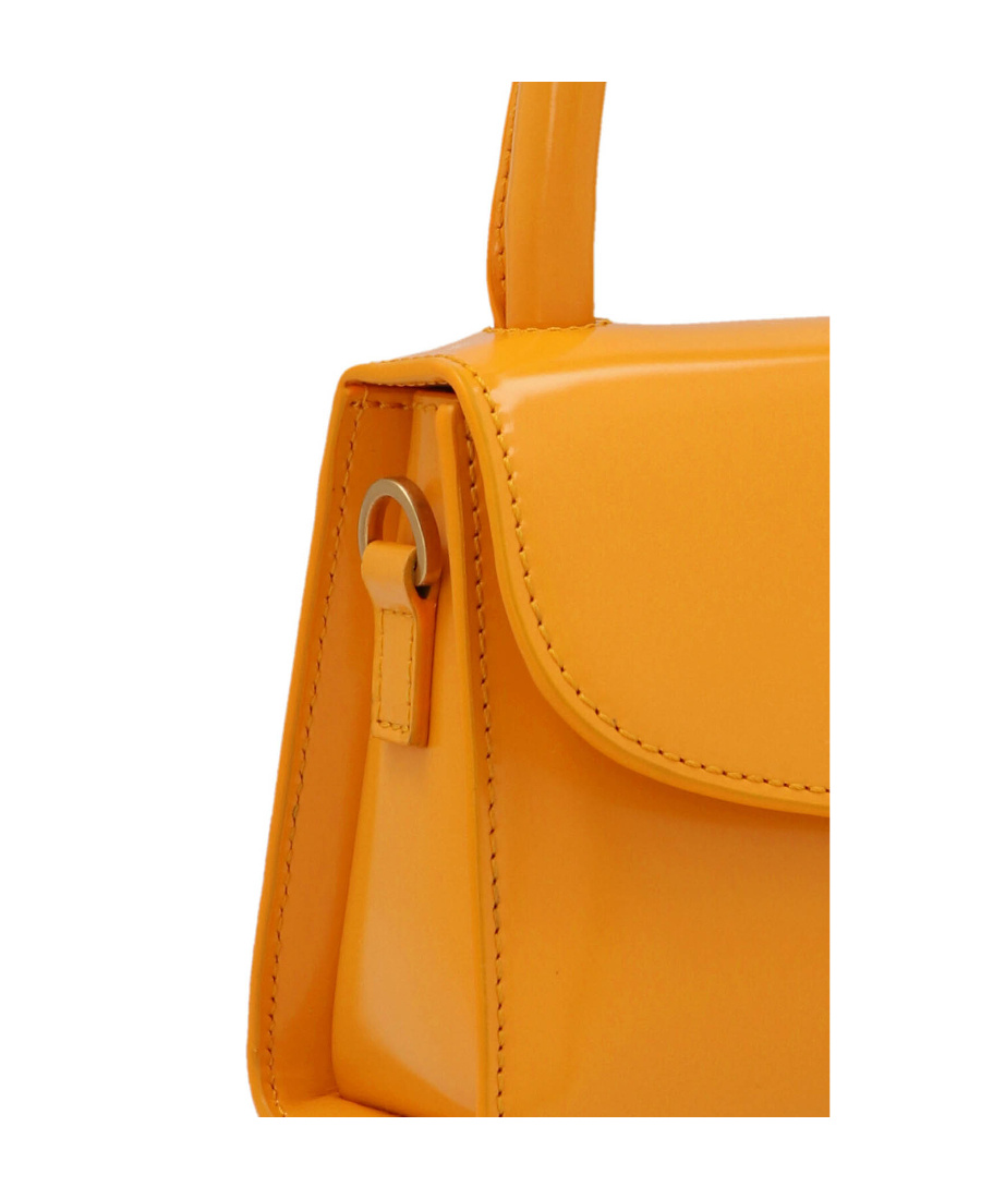By Far Mini Rounded Top-handle Tote Bag In Orange