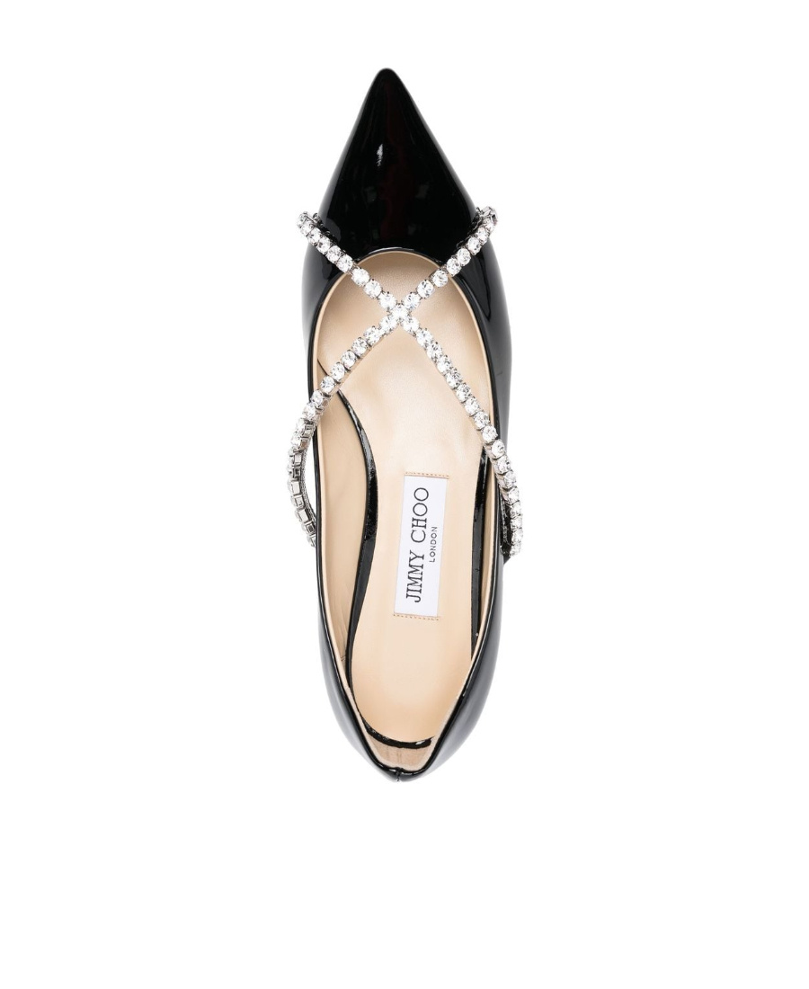 Shop Jimmy Choo Pointed Ballet Flats In Black