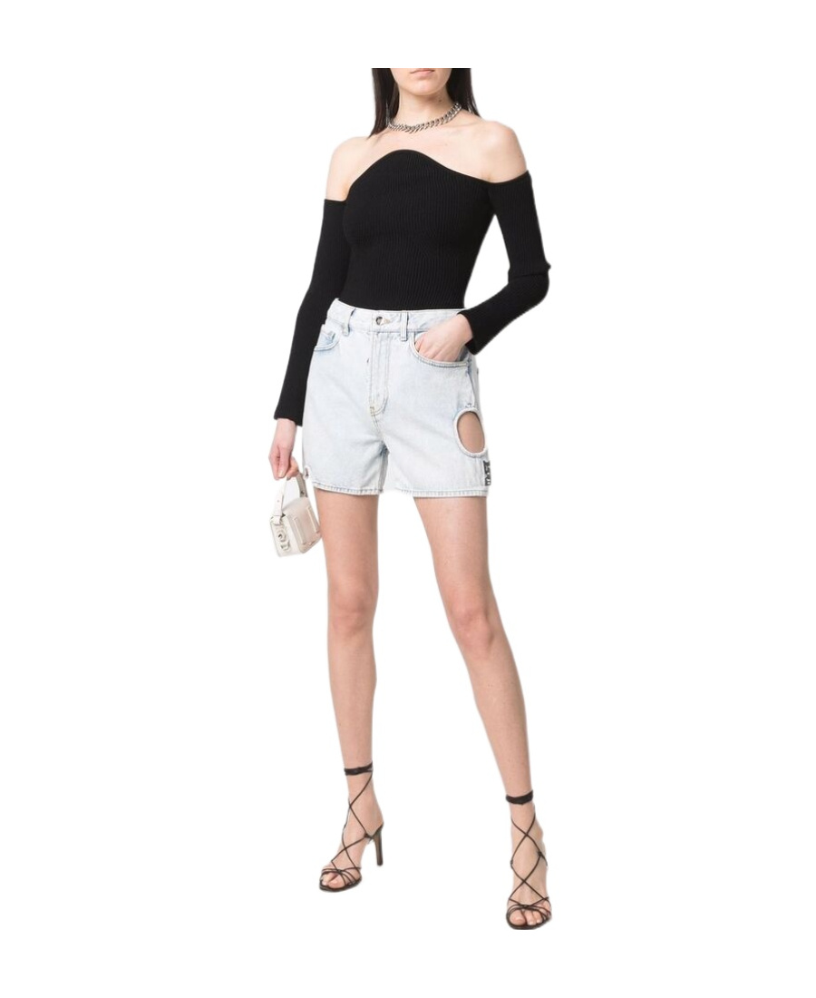 Off-white Meteor Straight Cotton Denim Shorts In White
